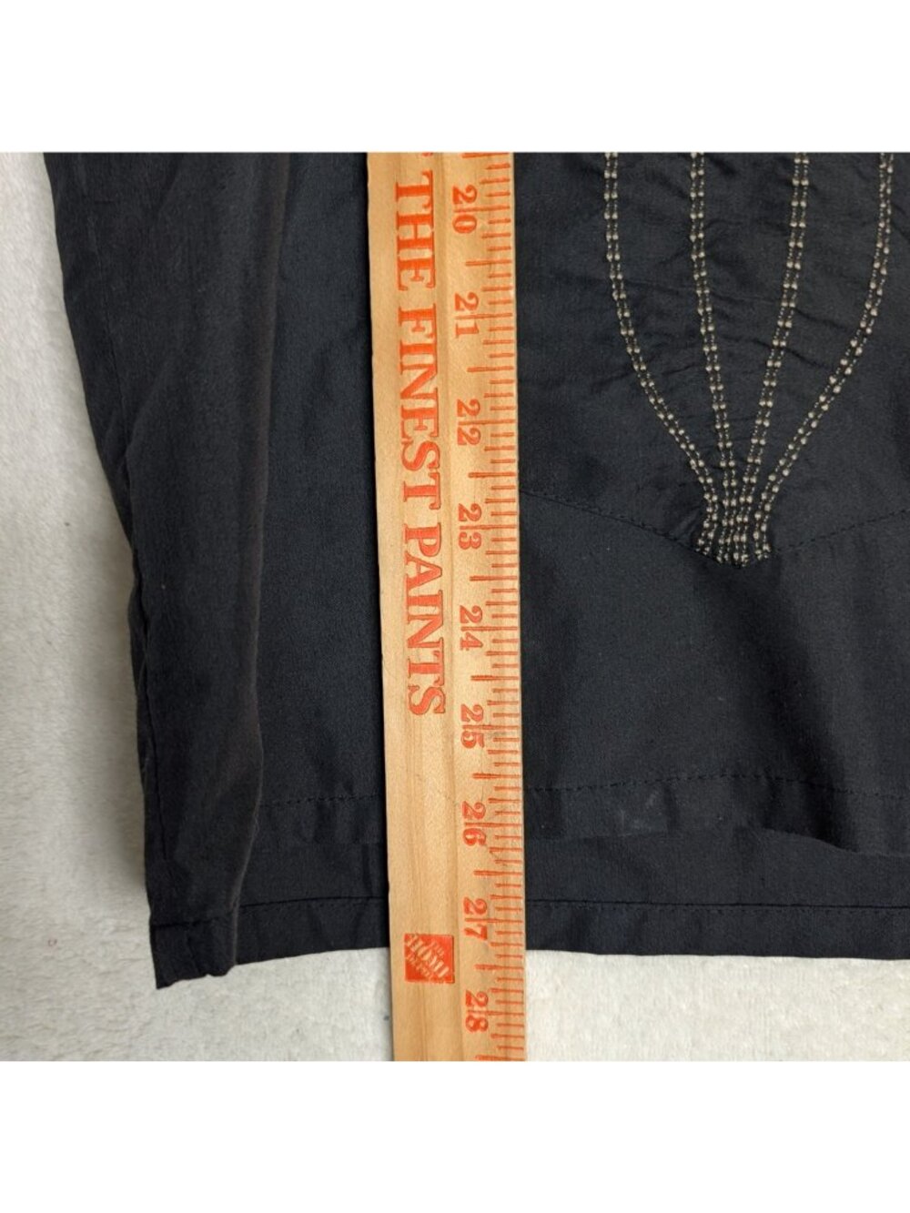 Haband Genuine Guayabera XL Black Short Sleeve Embroidered Shirt - Picture 6 of 9